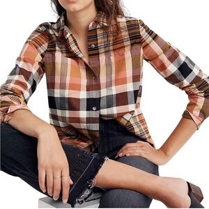 Madewell Classic Ex-Boyfriend Flannel Shirt in Seconda Plaid - Size Small
